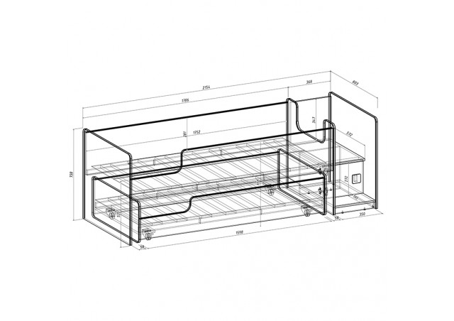 Детская выкатная кровать Легенда К302.41 в Ленинске-Кузнецком